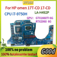 LA-H492P.For HP omen 17T-CD 17-CD series Laptop Motherboard.with i7-9750H CPU. RTX2060 6G GPU.L59775-001 L59775-601