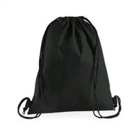 ECIMO Tas Serut Anti Air Uk33cmX42cm Tas Serut Sablon Futsal Bag Tas Serut Hitam Polos Kain Taslan
