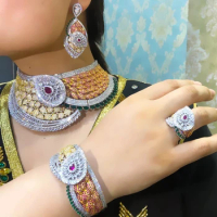 GODKI New Indian Kundan Chokers Necklace For Women Engagement Cubic Zircon Dubai Wedding Jewellery Addiction