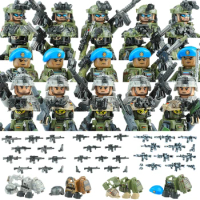 City Police Special Forces Commando Figures Building Blocks Special Air Service Soldier SWAT Military Weapon Bricks Children Toy