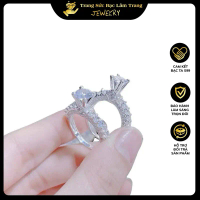 Nhẫn bạc ta LTJ 898 đá viền phụ kiện sang trọng