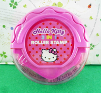 【震撼精品百貨】Hello Kitty 凱蒂貓 KITTY滾輪印章-圓形粉(3in1) 震撼日式精品百貨