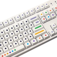 GMK 130 Keys Dots Keycaps PBT for Mechanical Keyboard White Color Dye Sub Cherry Profile Without Letters GK61 Anne Pro 2