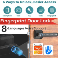 New!! Fingerprint Smart Door Lock Security Electronic Tuya Smart WiFi APP Password Electronic Door Lock Anti-theft Fingerprint