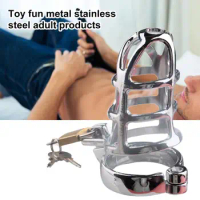 Penis Chastity Device Polishing Cock Lock Ring Meticulous Workmanship Stainless Steel Male Chastity Device Belt for Sex