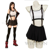 Final Fantasy 7 Remake Tifa Cosplay Lockhart Cosplay Costumes Top Skirt Two-piece Swimsuit Halloween Carnival Suit