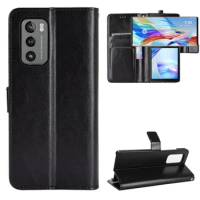 For LG Wing Case Luxury Flip PU Leather Wallet Lanyard Stand ShockProof Case For LG Wing 5G LGWing Phone Bags