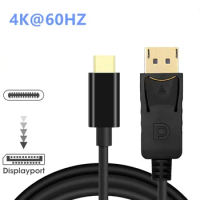 1.8m USB Type C to DisplayPort DP Cable 4K 60HZ for Mac Pro ipad pro Surface Book Dell XPS Sumsang S10 Note 9 Dex