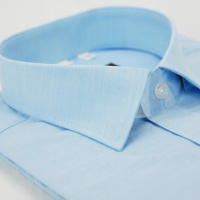 【金安德森】藍色暗紋竹纖維窄版短袖襯衫