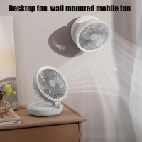Portable USB Fan, Wall Fan, Camping Fan With 5 Colors LED Light, Rechargeable Fan Quiet Desk Personal Fan