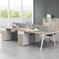 職員辦公桌椅組合4四6人位辦公室屏工位電腦桌座