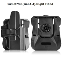 Glock 26 27 33 Gun Holster OWB Waistband Carry Holster Tactical Hunting Waist Paddle Pistol Handgun Bag Case