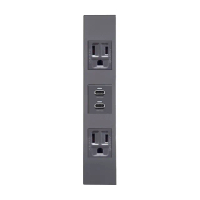【易智快充】國際牌Panasonic省空間三孔面板－灰色(50W USB快充插座+AC三孔插座*2)
