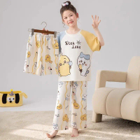 Bộ Đồ Ngủ Mùa Hè, Cho Bé Gái, ngắn Tay, Thiết Kế Hoạt Hình Usagi Usagi, Đồ Mặc Nhà, Bộ Ba Mảnh, Hàng