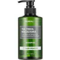 【KUNDAL 昆黛爾】茶樹澳洲堅果控油洗髮乳500ml-爽身粉香(茶樹 控油 洗髮 爽身粉)