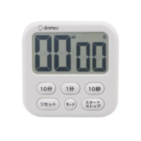 【DRETEC】香香皂_日本大螢幕時鐘計時器-6按鍵-白色(T-615WT)