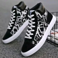 sepatu sneakers anak dan dewasa MOTIF BATIK sepatu sekolah 30 HITAM CORAK BIRU