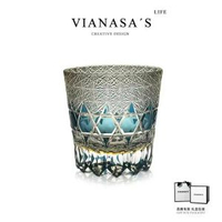 其他品牌 - VIANASA'S冰藍螢石江戶切子水晶玻璃杯威士忌酒杯洋酒杯子日式