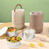 Bento Lunch Box Set Portable Keep Warm Lunch Container With Spoon 304 Stainless Steel Thermal Food Container
