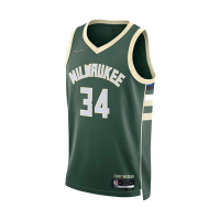 Nike 籃球衣 Bucks 男款 綠 Dri-FIT NBA 公鹿 字母哥 客場 吸濕 排汗 DB3579-323