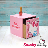 【百科良品】Hello Kitty 凱蒂貓 立體裁片單抽盒 桌上收納 文具收納 飾品收納(正版授權台灣製)