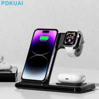 3 in 1 Wireless Charger Stand For iPhone 14 13 12 11 Max Fast Foldable Charging Station Dock For Apple Watch 8 7 SE AirPods Pro2