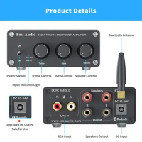 Fosi Audio BT20A Bluetooth TPA3116D2 Sound Power Amplifier 100W Mini HiFi Stereo Class D Amp Bass Treble For Home Theater