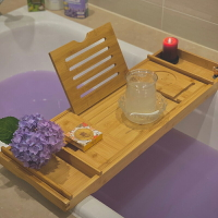 浴缸置物架 浴缸隔板 浴缸支架 竹製浴缸置物架浴缸架置物板浴缸板蓋板支架泡澡置物架桶托盤浴枕『ZW1530』