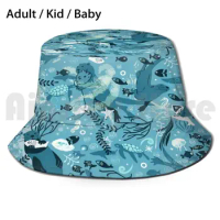 From One Otter To Another Sun Hat Foldable UV Protection Otter Fish Sea Horse Natical Ocean Water Sea