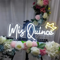 Mis Quince Neon Sign Light LED For Wall Decor Happy Birthday Room Neon Signs For Bedroom The Mis Quince USB Wall Decor Neon Sign