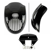 Black Headlight Mask Grill Prison Cowl Front Fairing Fly Screen Visor For Harley Sportster 1200 883 XL 1995-21 Dyna Super Glide