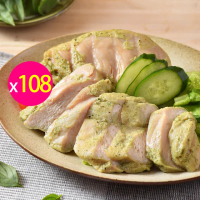【卜蜂】即食雞胸肉-塔香輕蒜 超值108包組_共144片(220g/2片/包_團購美食.居家料理.露營野餐)