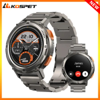 2024 KOSPET TANK T2 Smartwatch For Men Bluetooth Call AMOLED AOD Smart Watch 5ATM Waterproof Fitness Electronic Men's Watches