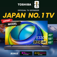 ทีวี Toshiba E330RP ขนาด 55 นิ้ว 4K UHD AI |   ดอลบี้วิชั่นและแอทโมส |   เครื่องยนต์ REGZA ZR Gen3