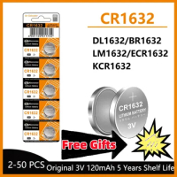 High-Capacity 5-50PCS CR1632 Lithium Button Battery DL1632 BR1632 LM1632 ECR1632 3V Coin Cells Batteries For Watch Remote Key