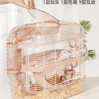 3 Layers Hamster Cage Oversized Villa Anti-Jailbreak Cabin Golden Bear Cage Large Nest Luxury House Cage Home Pet Supplies