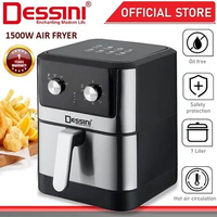 DESSINI ITALY Air Fryer Elektrik Oven Konveksi Toaster dengan Timer Tanpa Minyak Mesin Sarapan / Ket