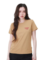 เสื้อยืดแขนสั้นผู้หญิง คอลเลคชั่น Wrangler Legends สีเบจ