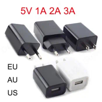 5V 1A 2A 3A Travel USB Adapter Phone Charger Power Supply Adapter Wall Desktop Charging Power Bank black white