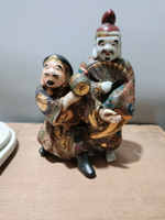 日本回流瓷器古董明治大正時期古九谷日本財神福神，手繪，保真包