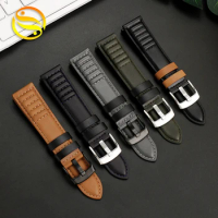 Genuine Leather Watch Band for Ar-mani Seiko Hamilton Tissot Speed Spur Men's Top Layer Calf Leather Watchband Bracelet 22mm