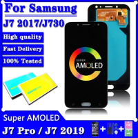 Super AMOLED For Samsung J730 LCD J730F J7 Pro LCD Display Touch Screen Digitizer Assembly For Samsung J7 2017 Display