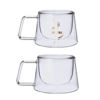 Double glass Cup Borosilicate Glass Drinkware Drink Mugs Hand Blow Tea Drink Cups for Tea Cappuccino Hot chocolate