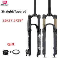 Bolany MTB fork Magnesium alloy Air pressure rim Suspension fork 26 27.5 29inch Straight/Tapered tube Quick Release Bicycle fork