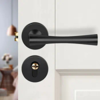 Light Luxury Zinc Alloy Silent Door Handle Lock Bedroom Security Door Lock Indoor High Quality Lockset Furniture Hardware