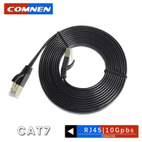 COMNEN CAT 7/6 Flat U/FTP Etherent Cable 0.15-10M Rj45 Lan Patch Cord 10Gbps Cat7 Cable High Speed Cable LAN for Router PS