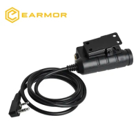 EARMOR Tactical PTT Tactical Headset Button activated push-to-talk PTT adapter M51 and AUX radio int