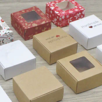 10pc 5.5*5.5*2.5cm DIY handmade gifts wrapping box wholesale kraft paper box Merry christmas gifts candy faovrs package box