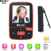 RUIZU X50 Sport Bluetooth MP3 Player 8gb Clip Mini with Screen Support FM,Recording,E-Book,Clock,Pedometer sony mp3 walkman