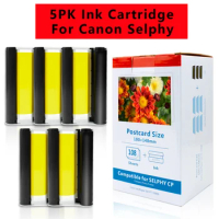 Labelwell 5Pcs Color Ink Compatible for Canon Selphy Compact Photo Printer CP1200 CP1300 CP910 CP900 KP 108IN KP-36IN Cartridge